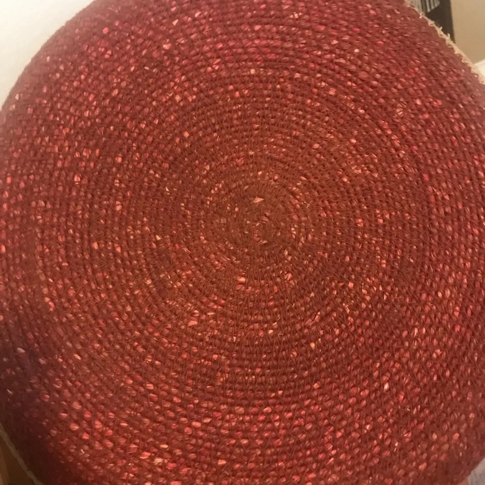 Opalhouse Natural and Burgundy Woven Storage Basket